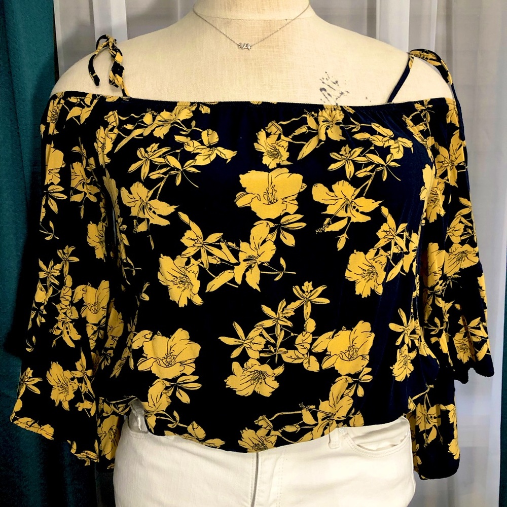FAVLUX off the shoulder floral blouse